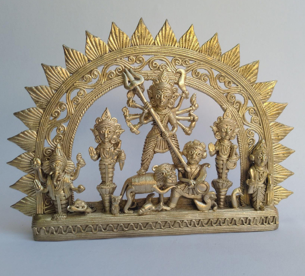 9x7 Inch Brass Durga Ji Statue