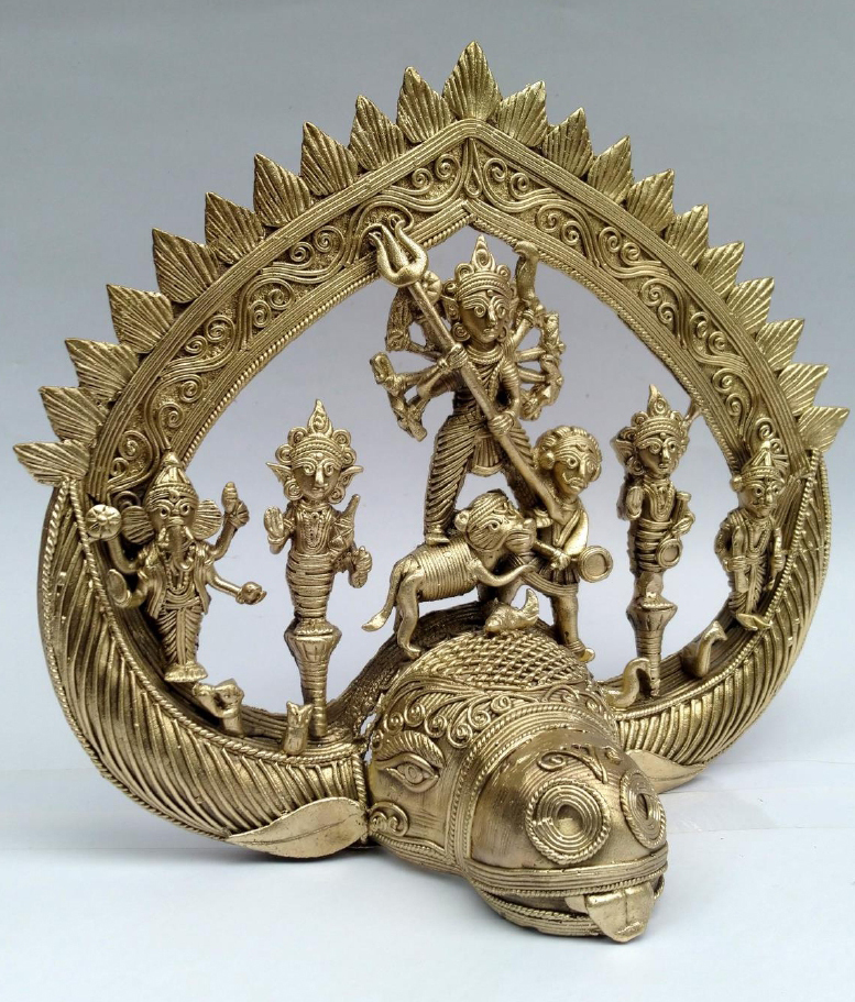 9x9 Inch Maa Durga Plate On Owl Statue