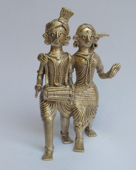18 Inch Adivasi Pair Statue