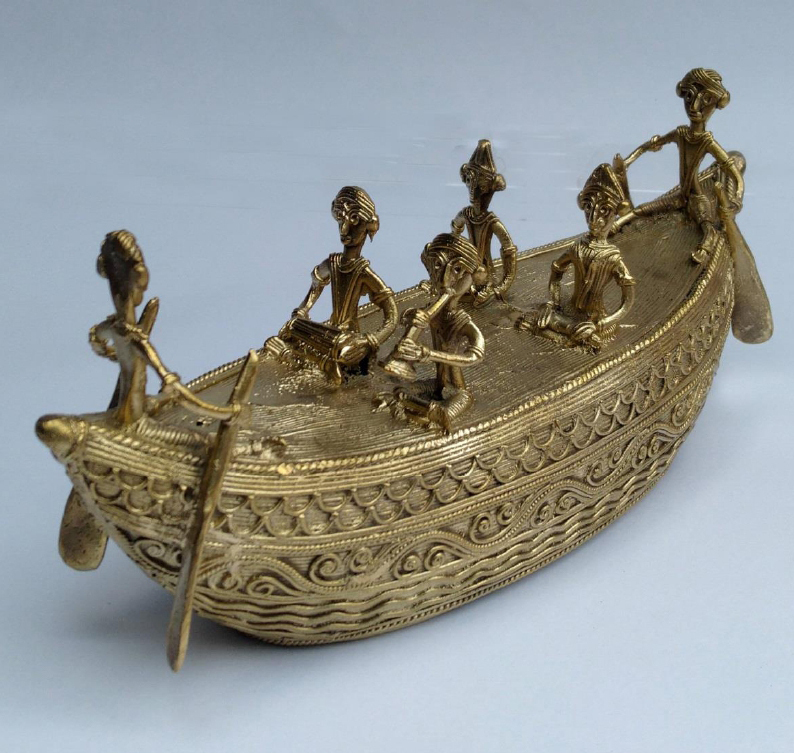 11.5 Inch Boat Six Figure Statue