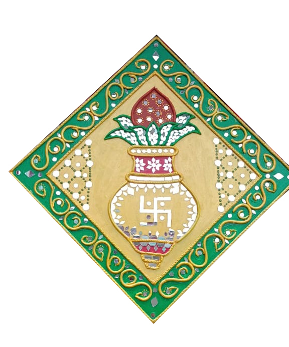 12x12 Inch Ganesha Lippan Wall Art