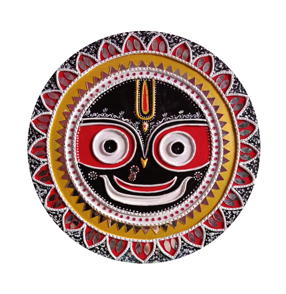 Handcrafted Lord Jagannath Lippan Art Wall Hanging