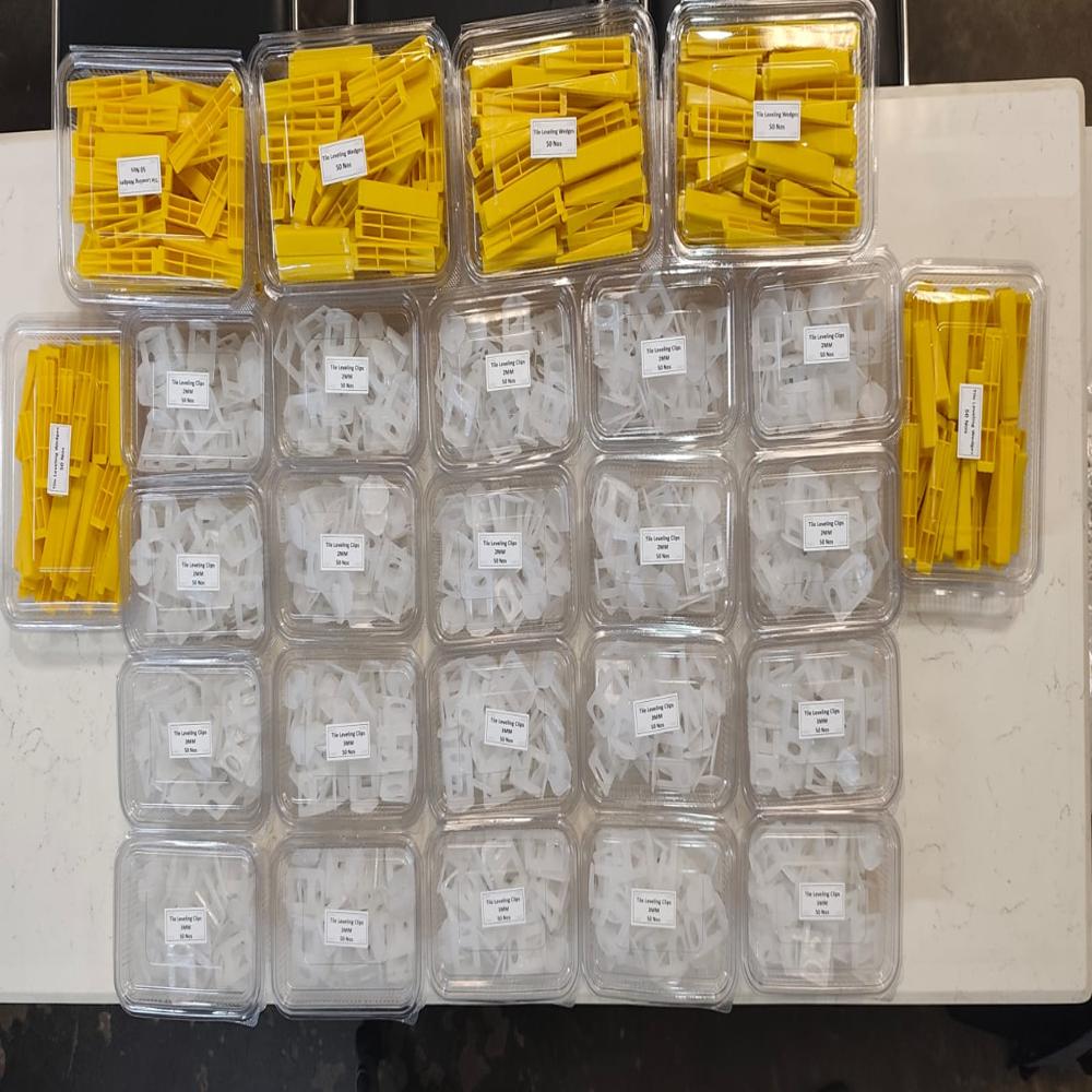 Tile Leveling Clips And Wedges - Color: White