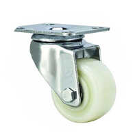 411 Wheel Material Pp - 100mm White Polypropylene, Zinc Plated Top Plate, Plain Bearing, Swivel Caster