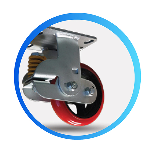 Spring Castor Wheel Material Pu On Cast Iron