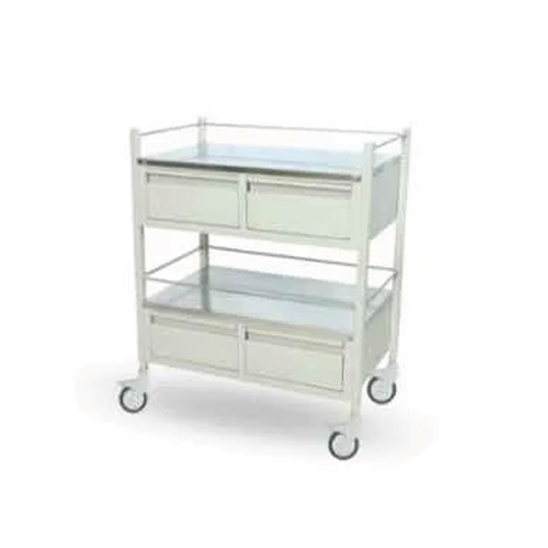 SS 4 Drawer Medicine Trolley
