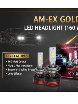 Am-Ex Gold Led Headlight Kit With A 160-Watt Output - Warranty: 1 Year