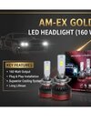 Am-ex Gold Led Headlight Kit With A 160-watt Output - Warranty: 1 Year