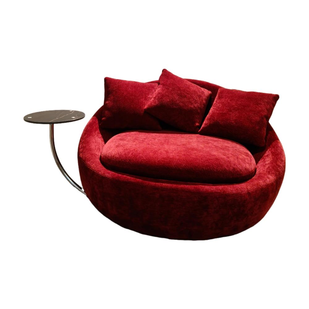 Round Plush Velvet Leisure Chair Oversized Swivel Accent Chair