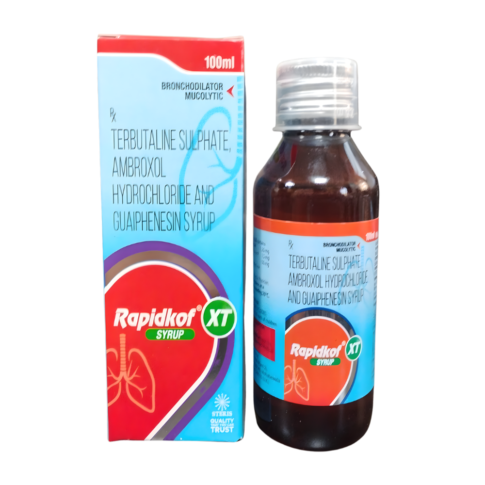 Terbutaline Sulphate,ambroxol Hydrochloride And Guaiphenesin Syrup - Brand Name: Rapidkof Xt
