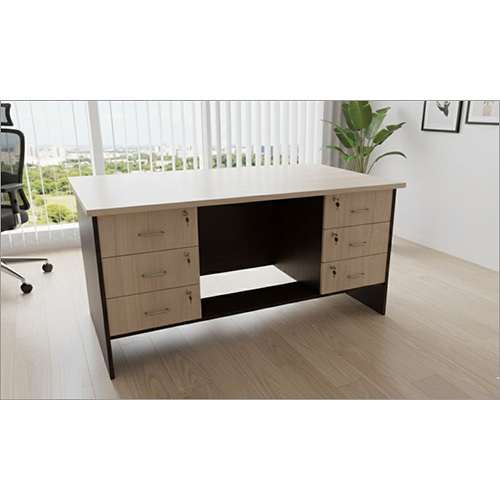 Executive Table - Color: Walnut Brown And Black