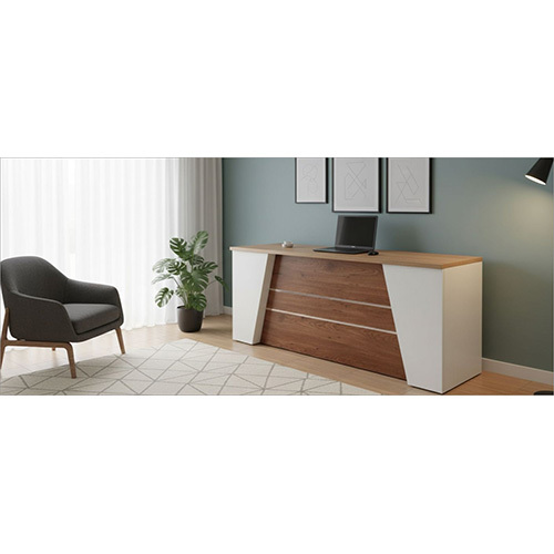 Executive Table - Color: Walnut Brown And Black