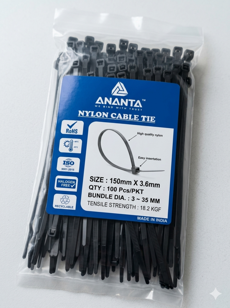 150 *3.6mm Black Cable Tie