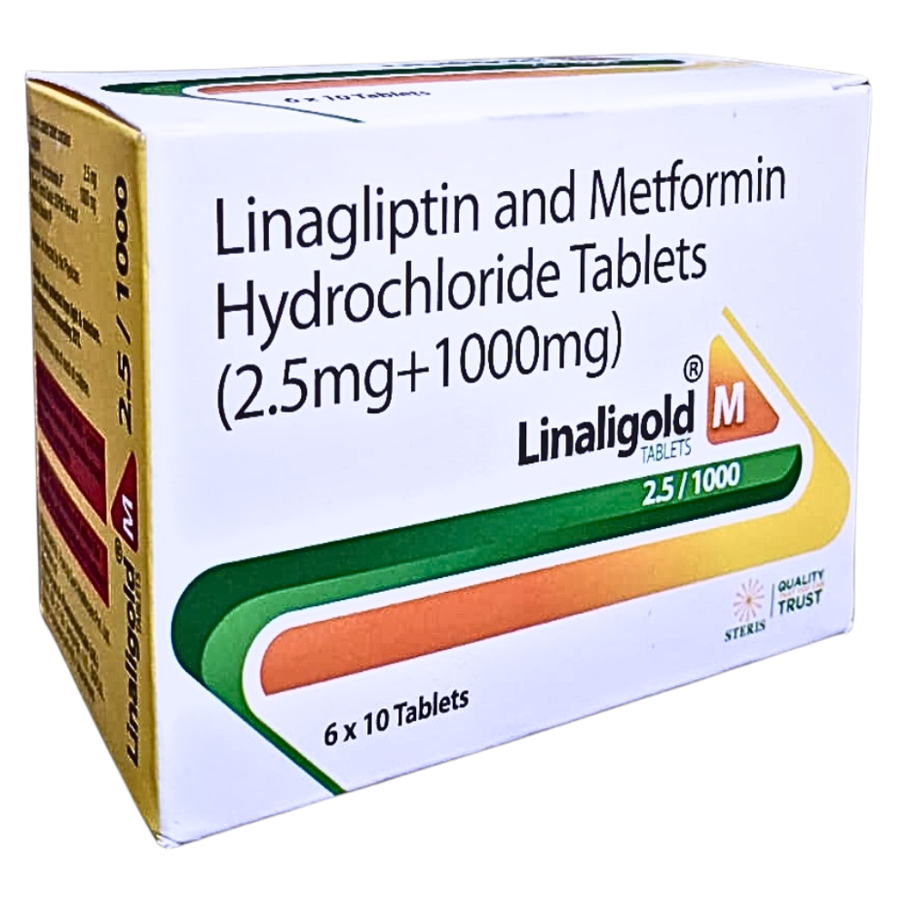Metformin 1000mg & Linagliptin 2.5mg - Brand Name: Linaligold M 2.5/1000