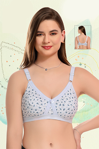 Trylo Print Non Padded Cotton Blend Bra