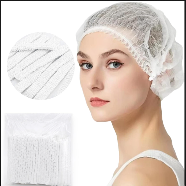 Buffant Cap - Polypropylene, One Size, White Bouffant Style, Elastic, Bulk Packaging For Medical, Food Service, Industrial Hygiene Usage