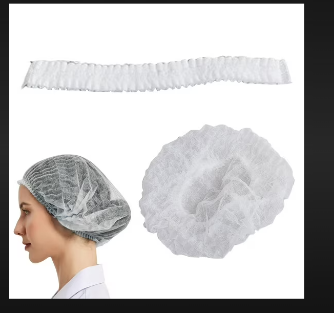 Bouffant Cap - Non-woven Material, One Size, White Color | Elastic Design, Bulk Packaging, Ideal For Medical, Food Service, Cleanroom Environments