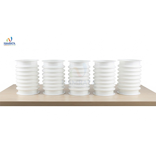 Silicone Milky White Moulded Bellow - Silicone Rubber, Custom Size, Milky White, Shore A 60±5, FDA & USP Class VI