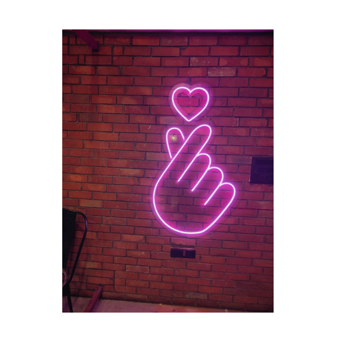 Acrylic finger heart Led Sign Board