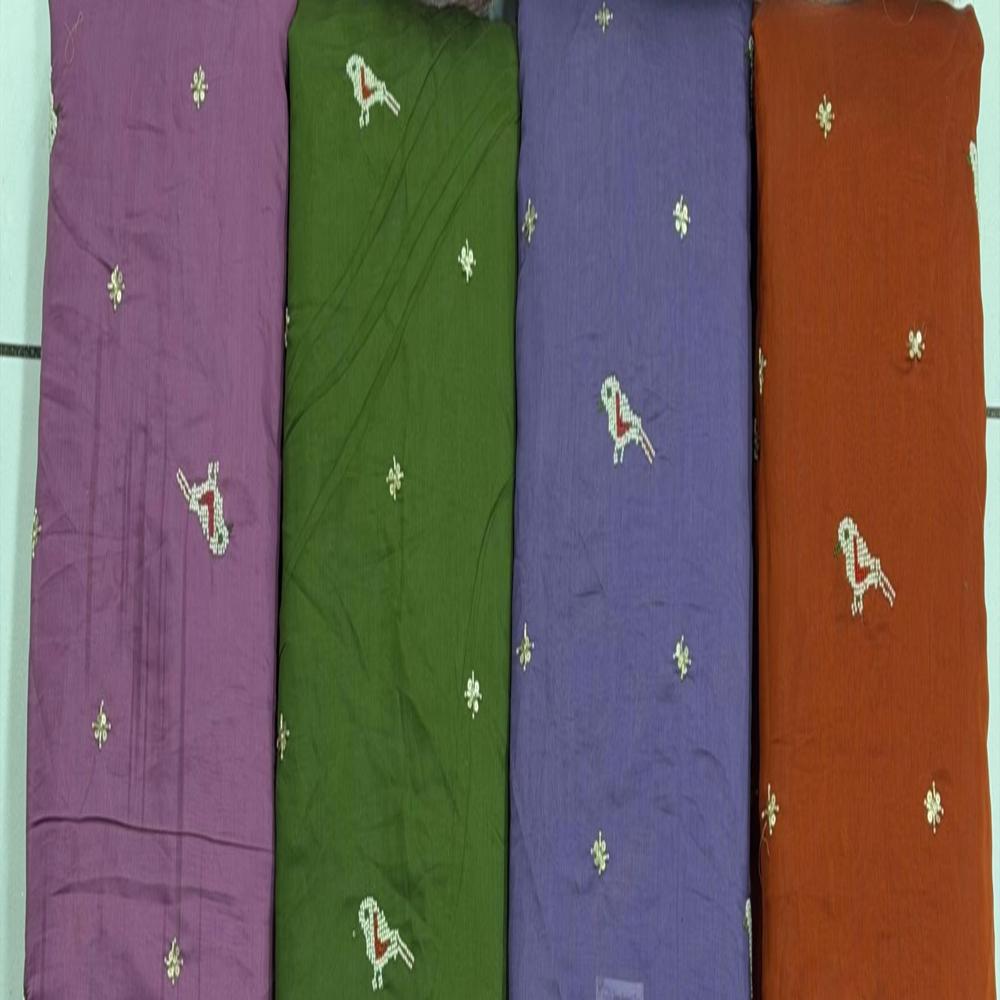 Mull Chanderi Work - Color: Multicolor