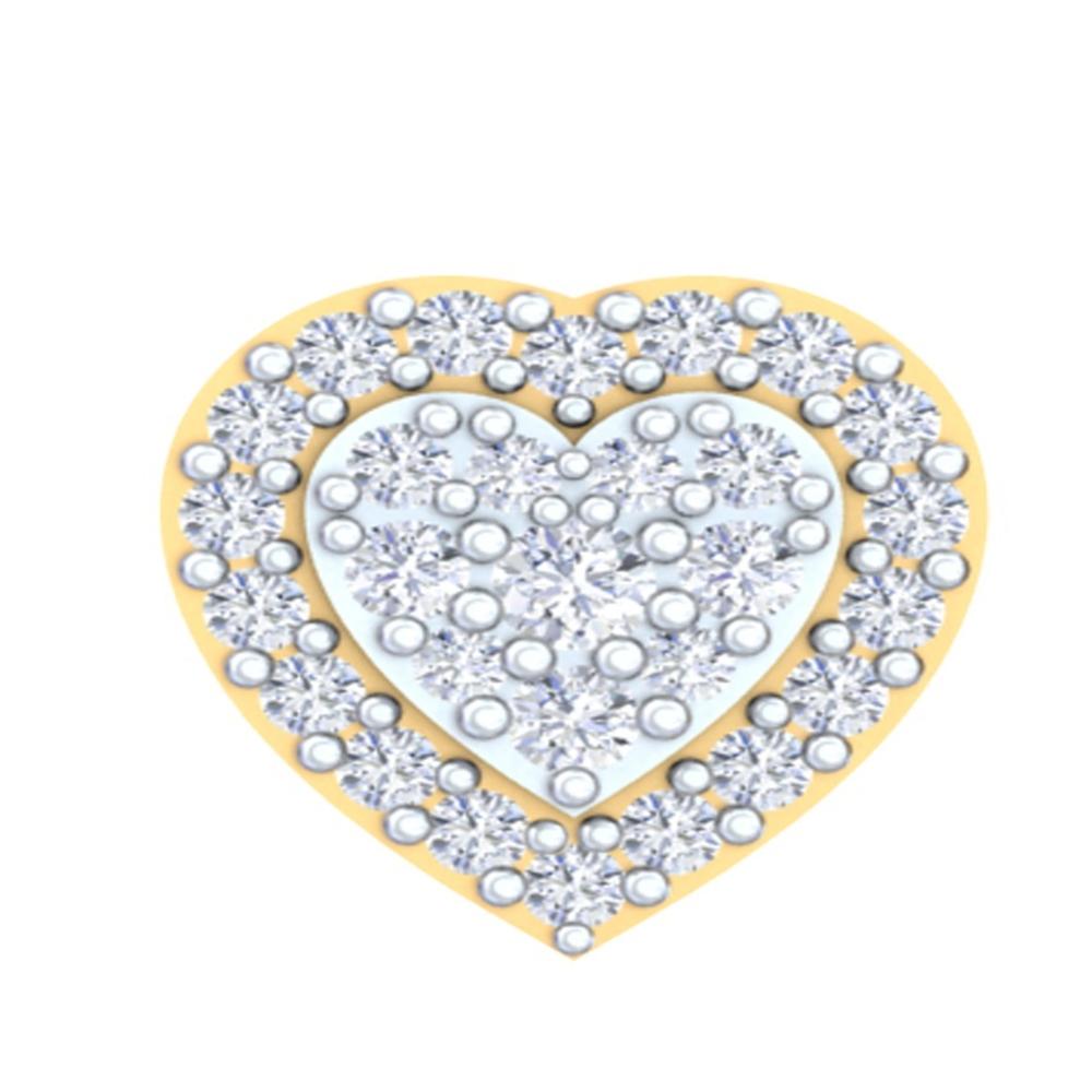 Heart-Shaped Diamond Halo Cluster Stud Earrings