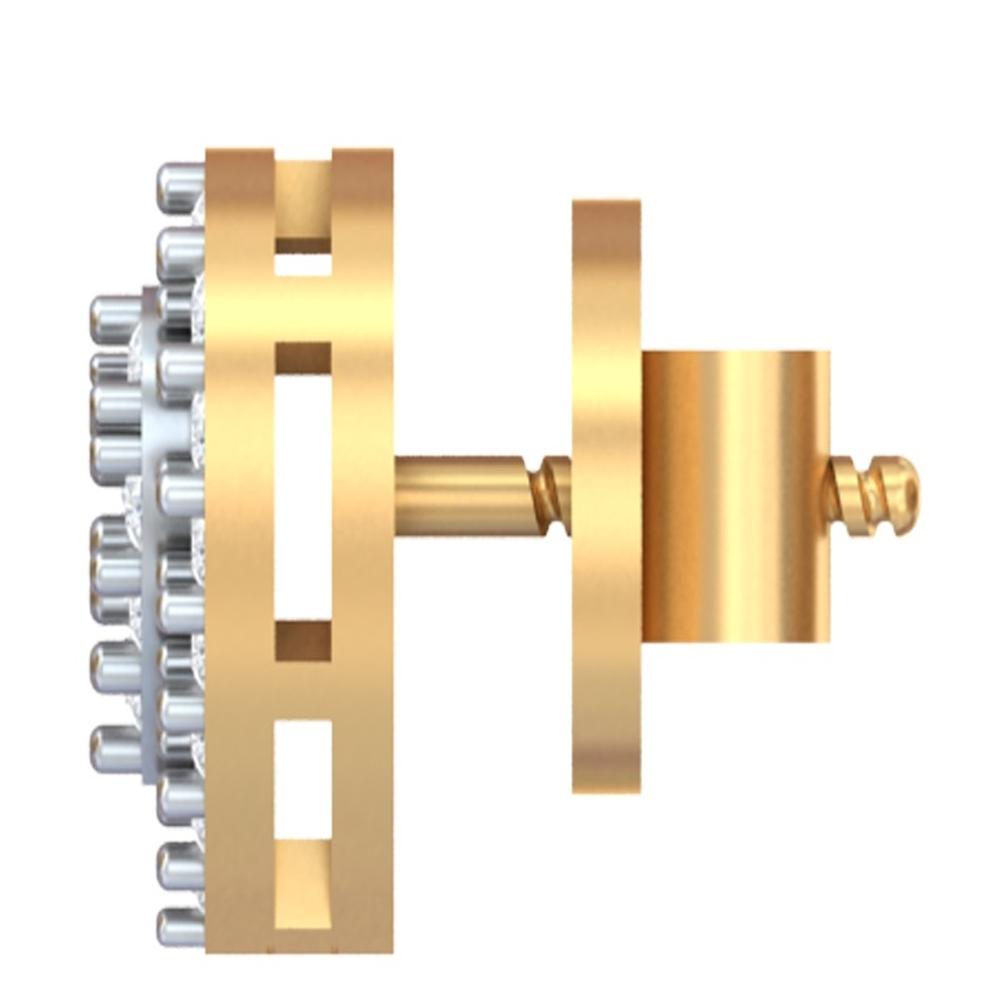 Heart-Shaped Diamond Halo Cluster Stud Earrings