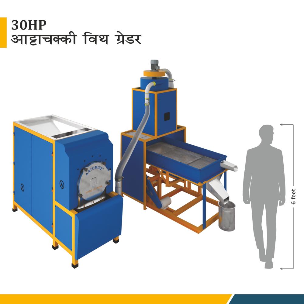 Stone Less Flour Mill Machine - Color: Blue