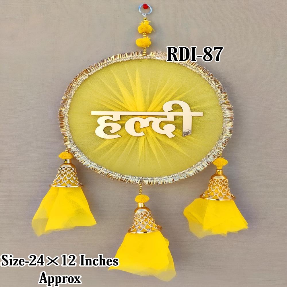 Haldi Decoration Hanging Items - Color: Yellow