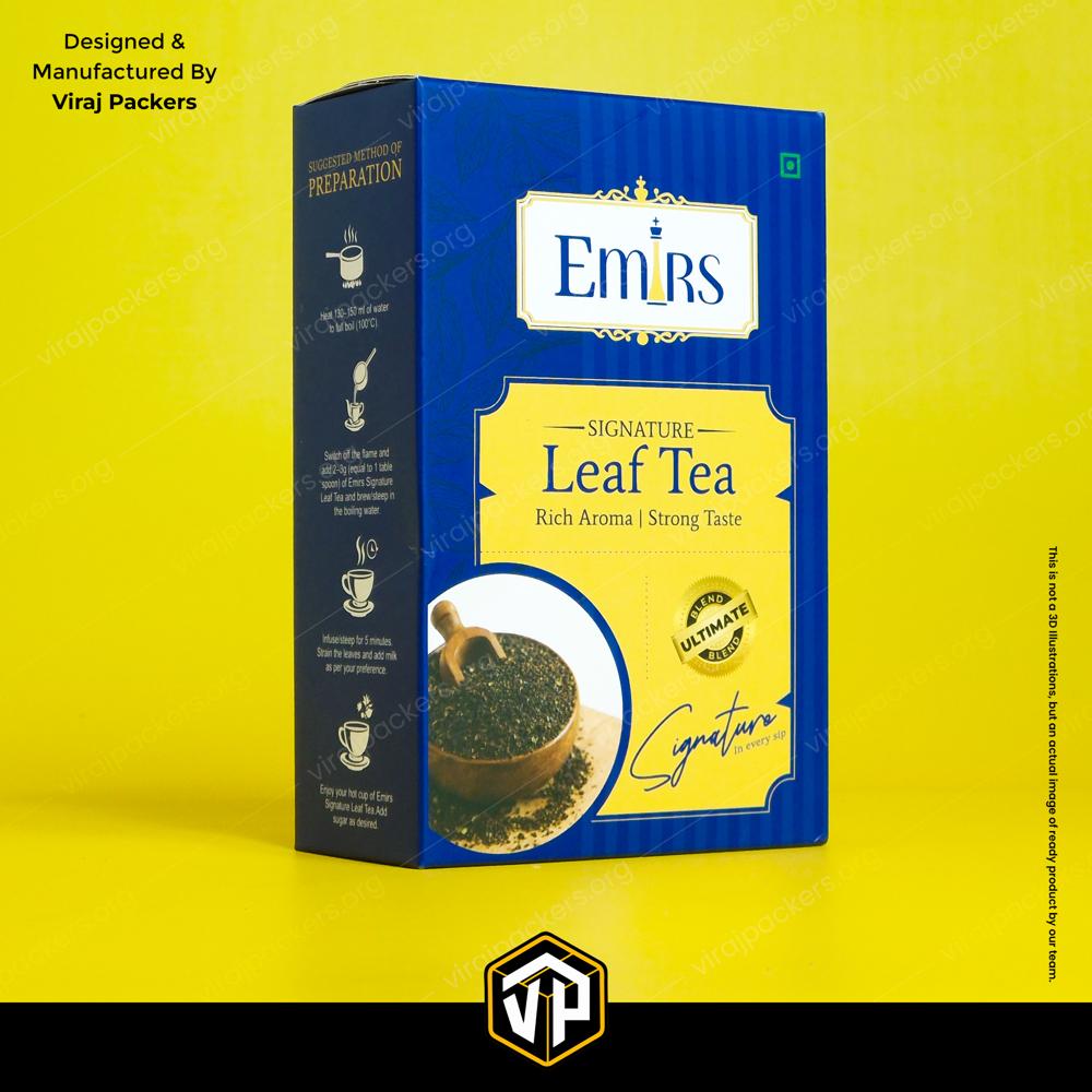 Tea Packaging Box 250gm Chaipatti Box Custom Printed Matte Finish