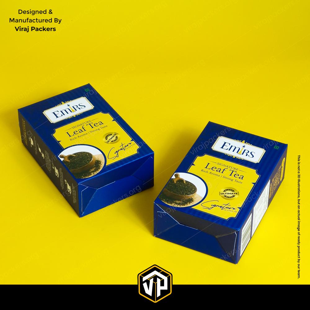 Tea Packaging Box 250gm Chaipatti Box Custom Printed Matte Finish