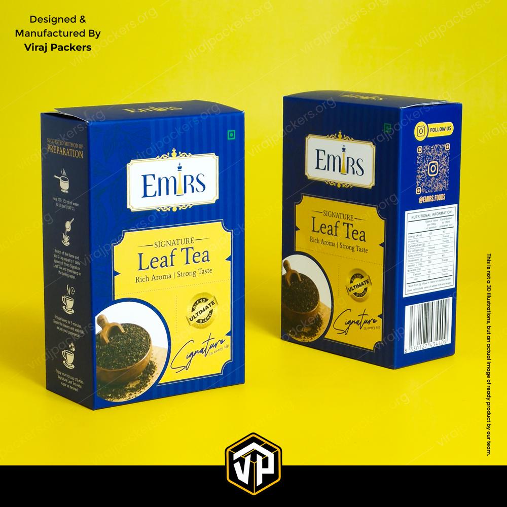 Tea Packaging Box 250gm Chaipatti Box Custom Printed Matte Finish