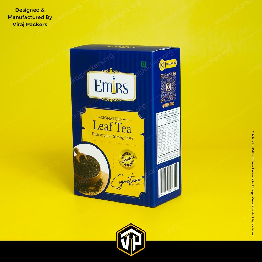 Tea Packaging Box 250gm Chaipatti Box Custom Printed Matte Finish