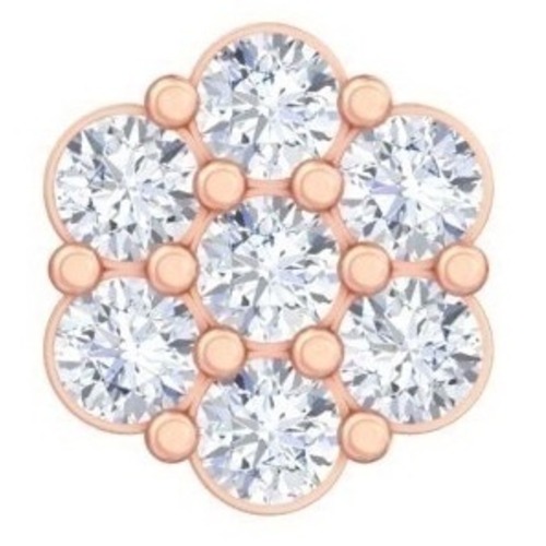 Round Diamond Cluster Stud Earrings