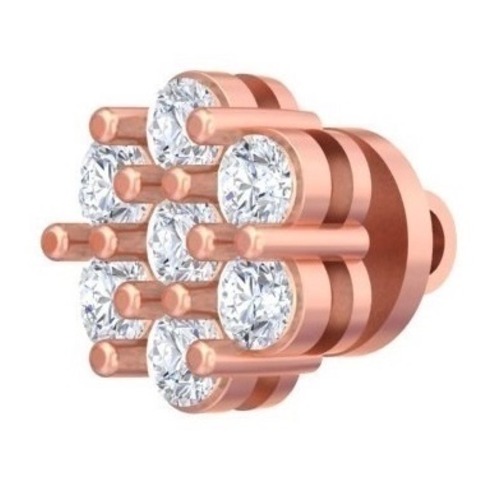 Round Diamond Cluster Stud Earrings - Diamond Carat Weight: 18 Carat