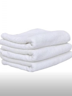 Pure white bath towels