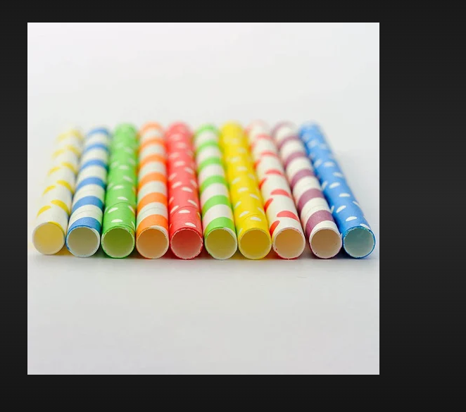Paper Colored Straw - High-quality Paper, Available In 6, 8, & 10 Mm Sizes, Multicolor Options With Plain And Striped Patterns - Eco-friendly For Events