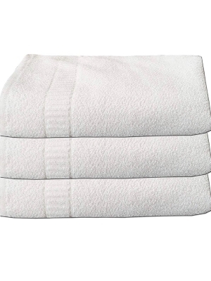 Pure white bath towels