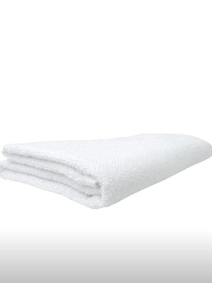 Pure white bath towels