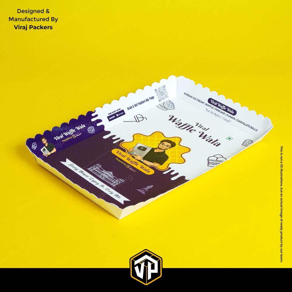 Eco Friendly Disposable Paper Tray Custom Printed Food Serving Tray