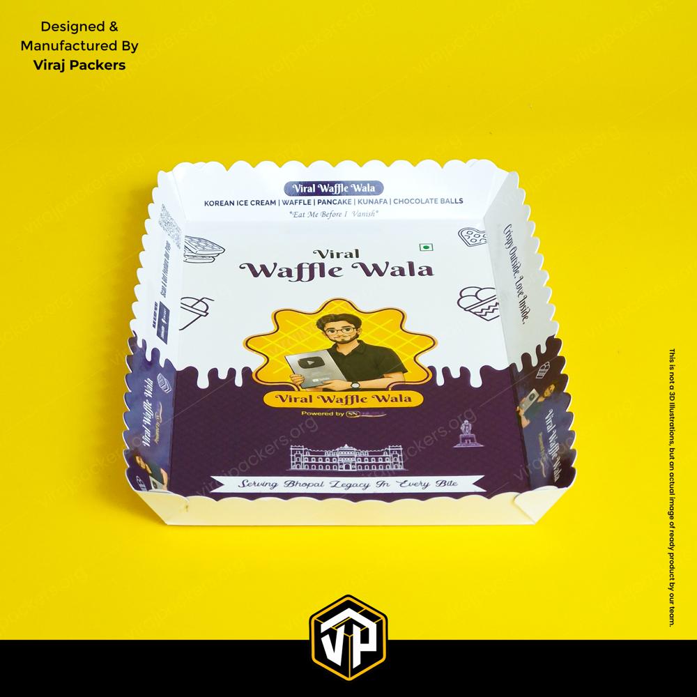 Eco Friendly Disposable Paper Tray Custom Printed Food Serving Tray