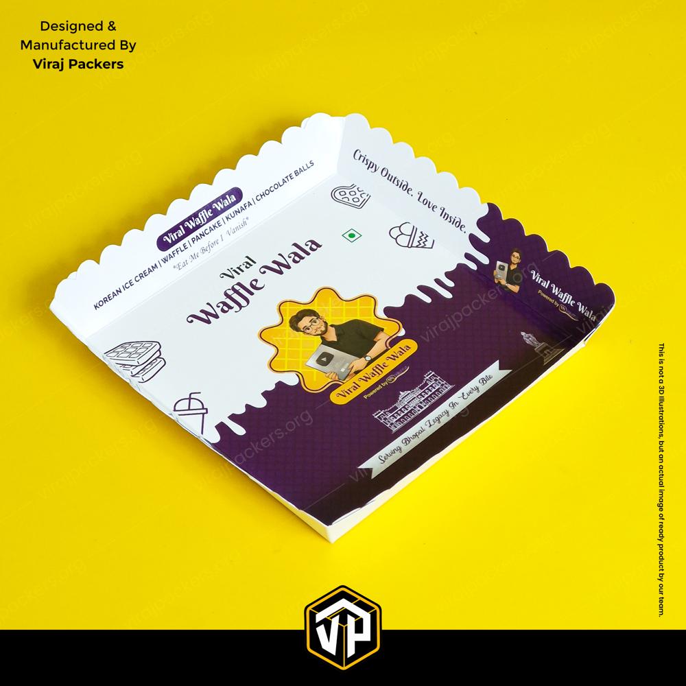 Eco Friendly Disposable Paper Tray Custom Printed Food Serving Tray