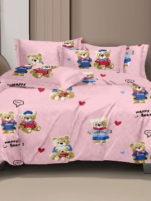Pure Cotton Kids Icecream Colour Bedsheet - Design Type: Traditional