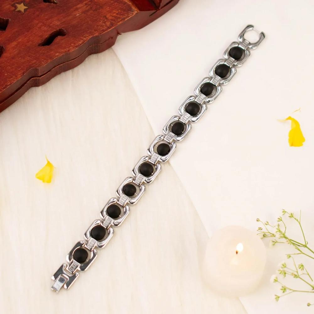 WGBR4 - Metal Karungali Bracelet - Silver