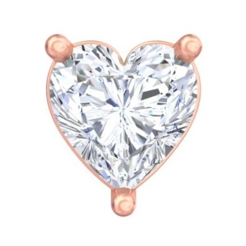Heart-Cut Diamond Solitaire Stud Earrings