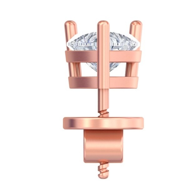 Heart-Cut Diamond Solitaire Stud Earrings