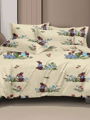 Pure Cotton Kids Icecream Colour Bedsheet - Design Type: Modern