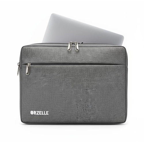 Grey Color Laptop Sleeve With Pouch