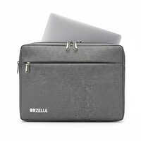 Grey Color Laptop Sleeve With Pouch - Design: Minimalist Dual-tone