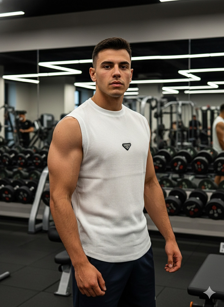 03_Men's White Color Waist T Shirt