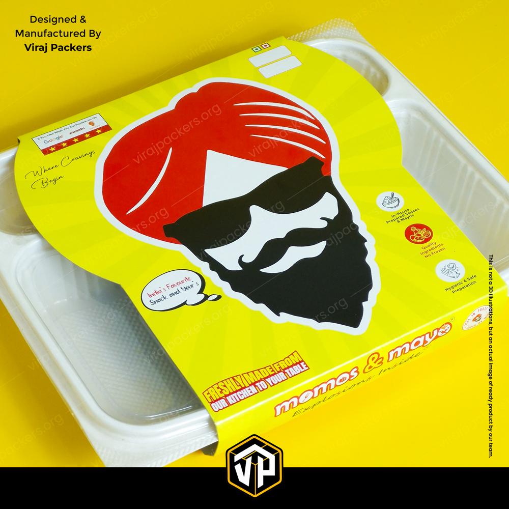 Custom Printed Thali Packaging Sleeve Food Tray Sleeve Disposable Thali Cover